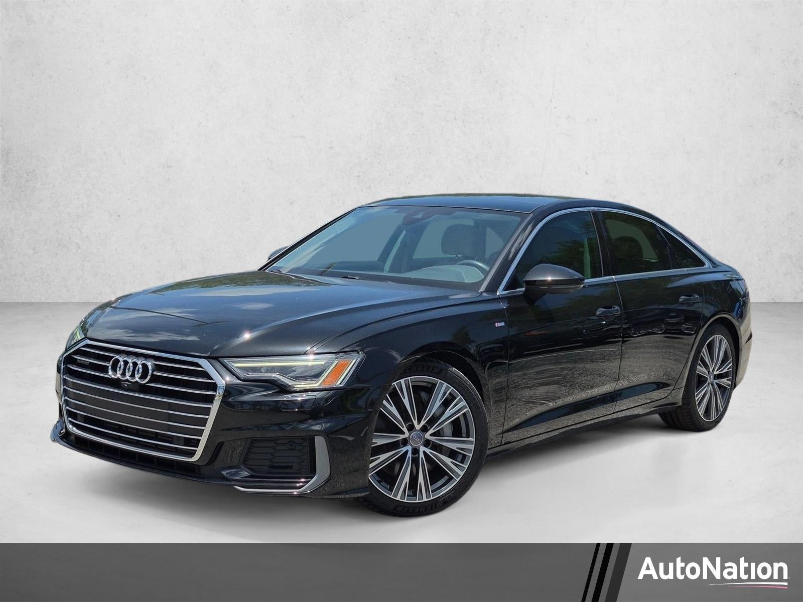 2019 Audi A6 Premium Plus 55 TFSI quattro in Brilliant Black — front three-quarter view
